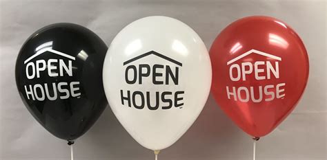 Open House Balloons – (Black, White and Red) – Realty Shop