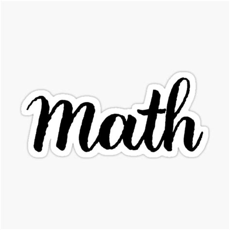 "Math Calligraphy Label" Sticker for Sale by the-bangs | Redbubble