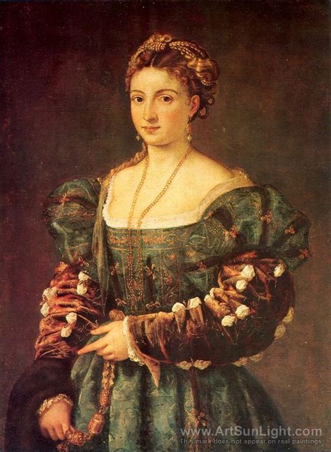 Titian (Tiziano Vecellio) (Italien 1490-1576) - Portrait of a Girl in a Blue Dress 1536 ...