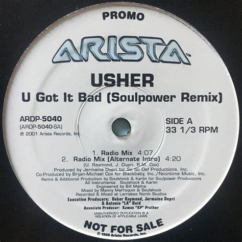 Usher - U Got It Bad (Soulpower Remix) (2001, Vinyl) | Discogs