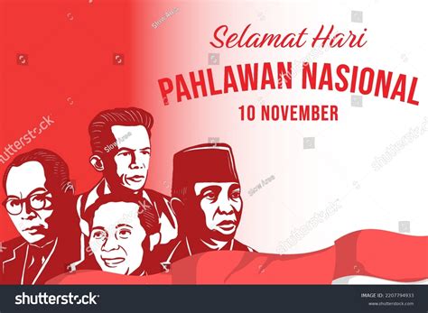 Selamat Hari Pahlawan Nasional Banner Illustration Stock Vector ...