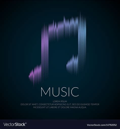 Modern logo or emblem music note in the form Vector Image