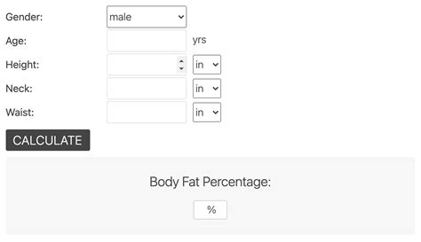 Army Body Fat Calculator - Inch Calculator