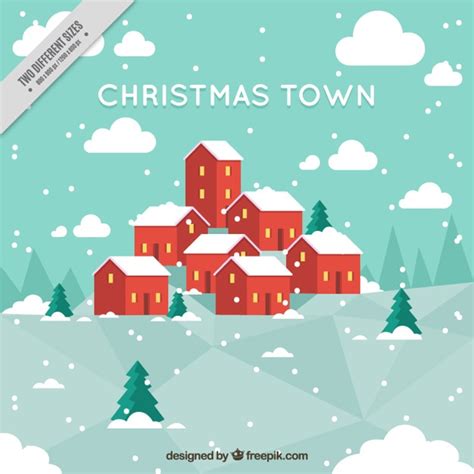 Free Vector | Background of beautiful snowy christmas village