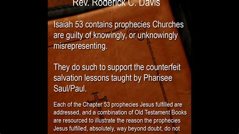 Isaiah 53 Prophecies Jesus Fulfilled But Not To Save All - YouTube