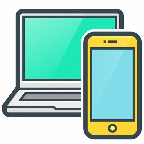 Devices, gadgets, laptop, mobile, smartphone icon