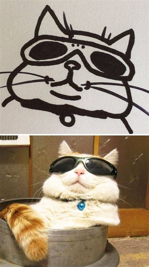 19 Hilariously Accurate Cat Drawings - MyFunnyPalace | Cat drawing, Cute art, Cat art