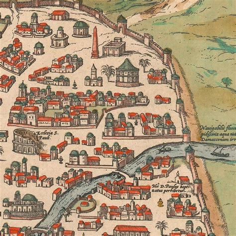 Old Map of Damascus 1575 Ancient Map Bird's Eye View - Etsy