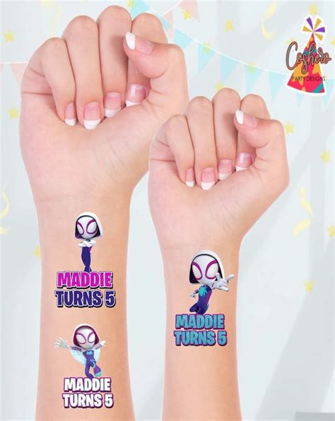 Spider Gwen Tattoos Ghost Spider Temporary Tattoos Spider - Etsy UK