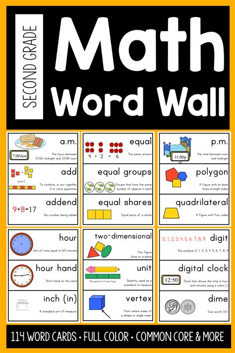 2nd Grade Math Vocabulary Cards {For The Whole Year} {Common Core Aligned}