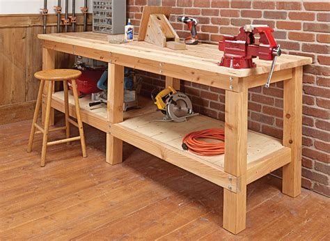 Heavy-Duty Plank Workbench | Building a workbench, Woodworking workbench, Diy workbench