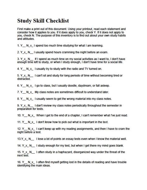 Study skills checklist. by Maxwell Gilbert at Coroflot.com