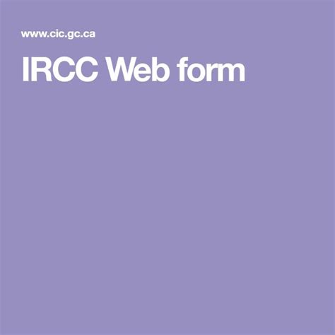 IRCC Web form | Web forms, Form, Webs