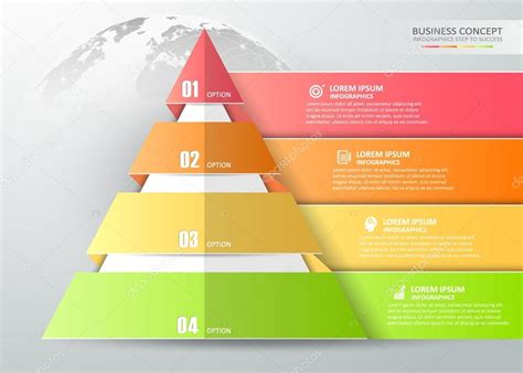 Design triangle infographic template 4 steps, Business concept ...