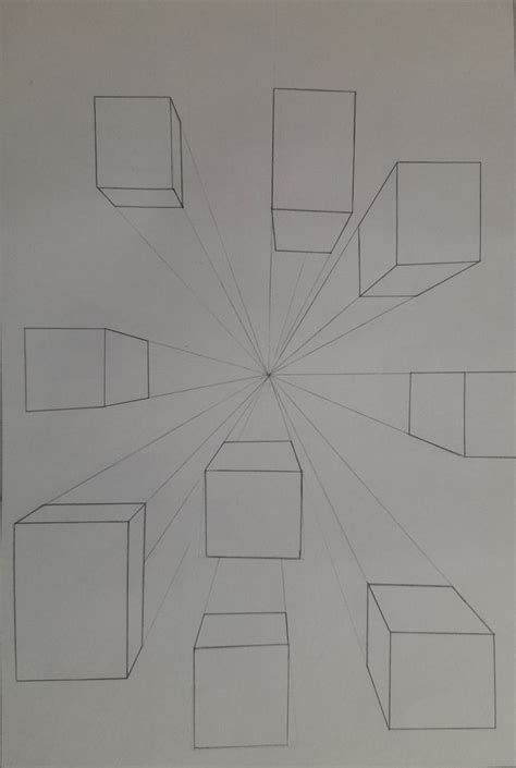 One point perspective cube | One point perspective, Perspective, Point ...