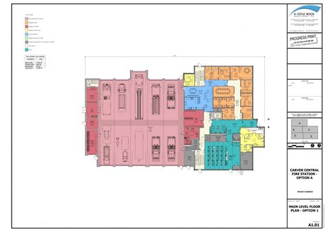 Fire Station Floor Plans / Interior and Exterior Elevations | Carver ...