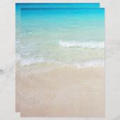 Beach Background Double Sided Blank Wedding Paper | Zazzle