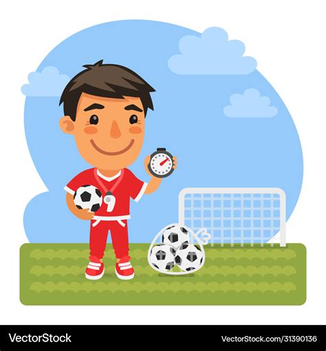 Cartoon soccer coach Royalty Free Vector Image