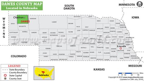 Dawes County Map, Nebraska