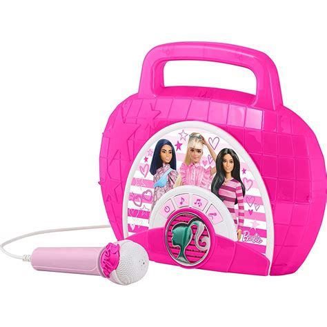 eKids Barbie Sing Along Boombox With Microphone, Built In Music, Flashing Lights, BE-115 | Toys ...