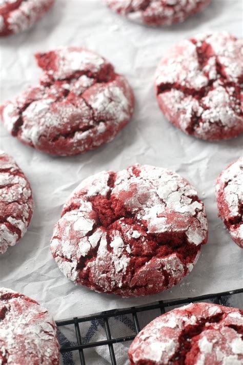 Cake Mix Red Velvet Crinkle Cookies - Chocolate With Grace