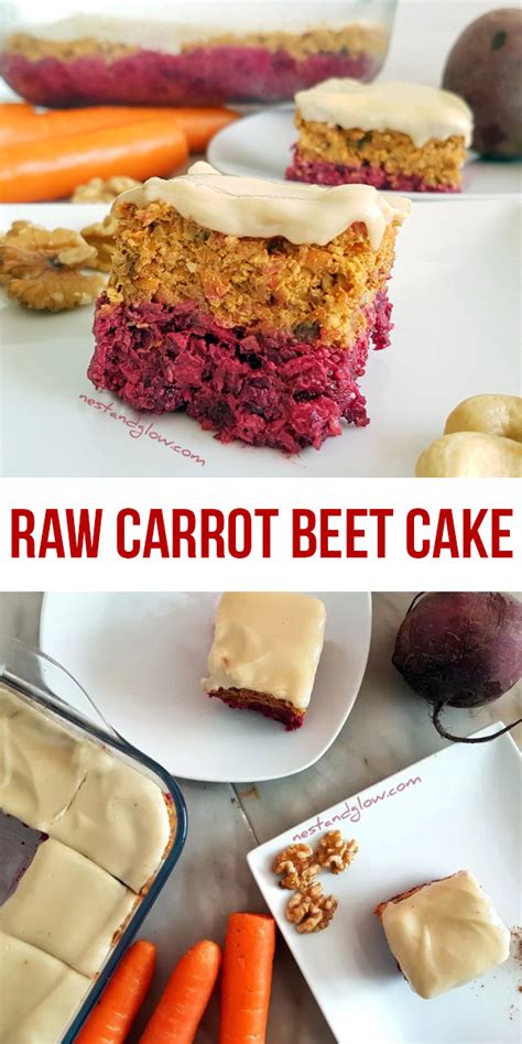 Raw Carrot Beetroot Cake with Cashew Cream Frosting - Vegan and GF