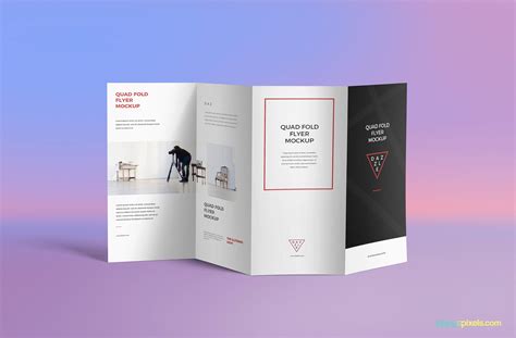 Free 4-Fold Brochure PSD Mockup - CreativeBooster