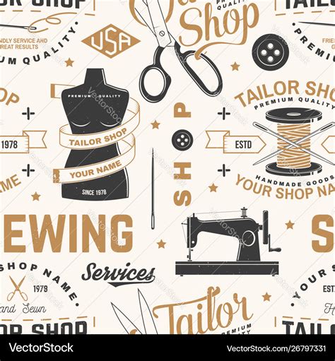 Tailor shop seamless pattern or background Vector Image