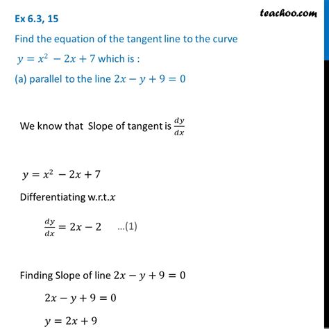 Question 15 - Find equation of tangent line to y = x2 - 2x + 7