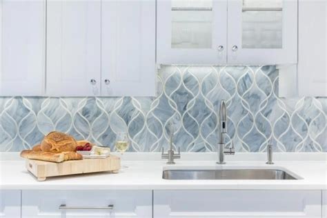 Woodmere NY Kitchen Claridges Light Blue Ice White-4 #coastalkitchen | Kitchen backsplash ...