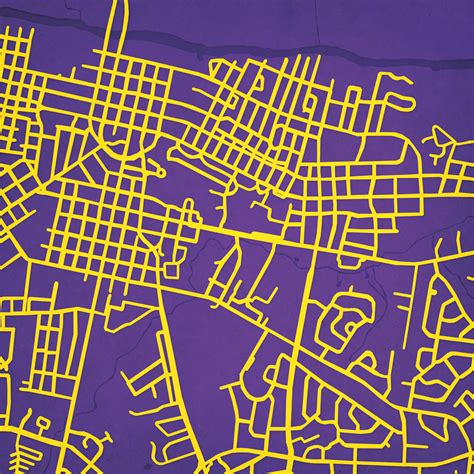 East Carolina University Campus Map Art - City Prints