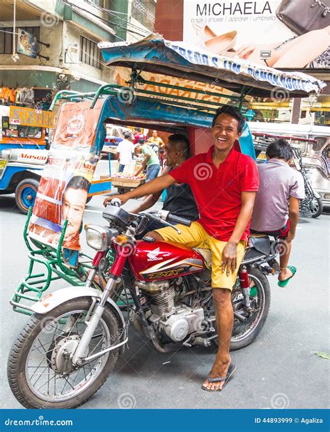 Laughing Passenger Tricycle Driver In Manila, Philippines Editorial ...