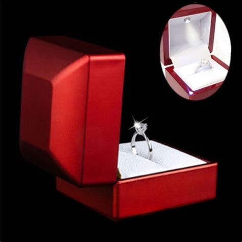 Luxury Ring Leather Box with LED Light Engagement ... – Grandado