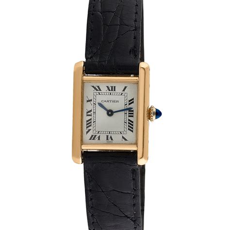 Ladies' Cartier Tank Louis 18K Gold Manual // c.1980 - Vintage Cartier ...