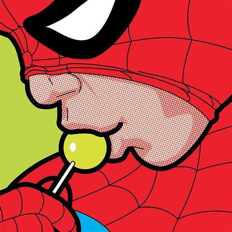 Pop Art Spider-Man with a yellow lollipop | Pop art comic, Pop art ...