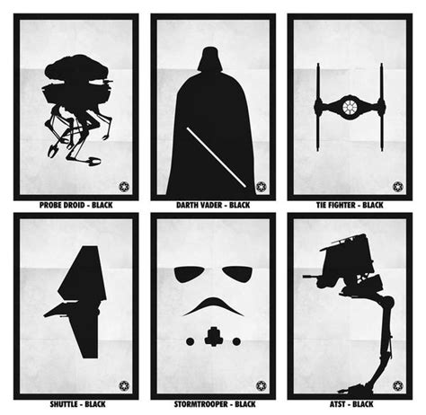 Black & White Star Wars Poster Set | Gadgetsin