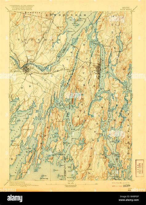 Bath maine map hi-res stock photography and images - Alamy