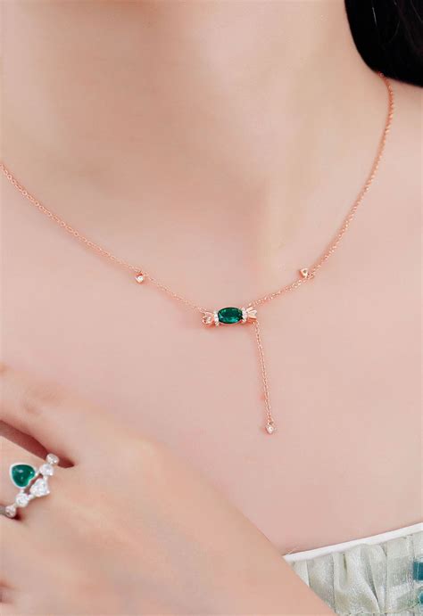 Candy Emerald Gem Drop Necklace - Retro, Indie and Unique Fashion