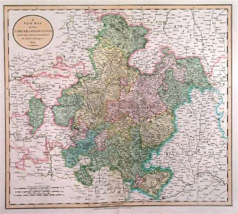 A NEW MAP OF THE CIRCLE OF FRANCONIA . . Map of Franken in southern ...