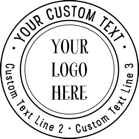 Amazon.com : Custom Logo Double Round Border Stamp - 3 Lines of Text - Self-Inking Stamper ...