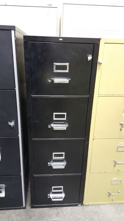 HON 4 Drawer Black Fireproof Locking File Cabinet