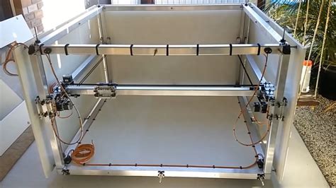 Large scale DIY 3D printer - 1200 x 1200 Sub33D V3 - Linear bearing test, endstop and wiring ...