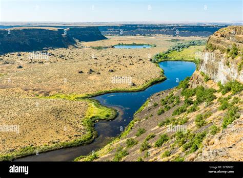 Sun Lakes - Dry Falls State Park, central Washington State, USA. Dry Falls Lake is in the ...