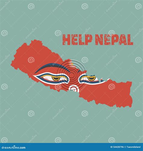 Nepal Earthquake,Napal Map with Buddha Eyes Stock Vector - Illustration ...