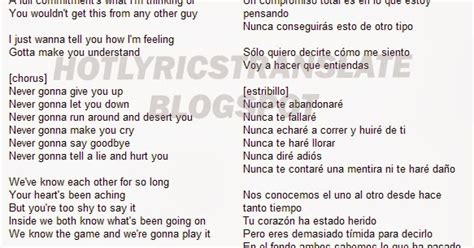 TOP LYRICS TRANSLATED CANCIONES TOP TRADUCIDAS: Rick Astley - Never ...