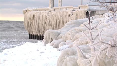 'Ice waves' creating art on frozen Lake Erie - CNN Video