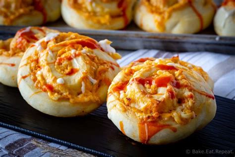 Buffalo Chicken Pizza Rolls - Bake. Eat. Repeat.