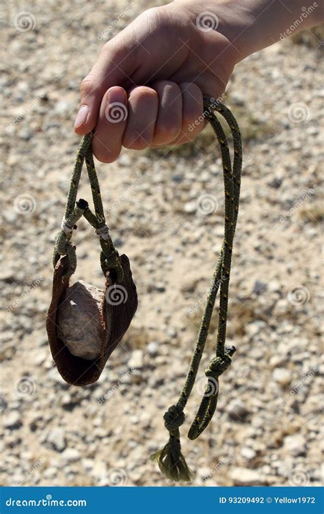 Ancient Weapon - Sling for Stone Throwing. Stock Photo - Image of shepherd, bible: 93209492