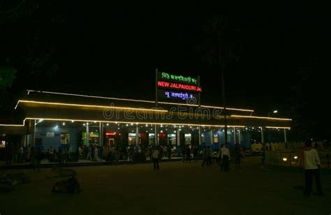 New Jalpaiguri Railway Station Colourfully Lit at Night Editorial Image ...