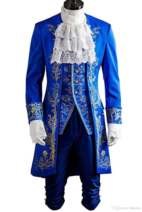 Kukucos Mens Halloween Prince Dan Stevens Blue Uniform Beauty And Beast Cosplay Costume Outfit ...